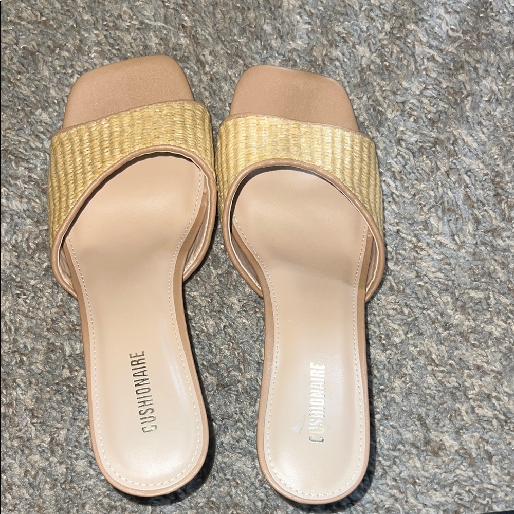 Rattan heeled sandal